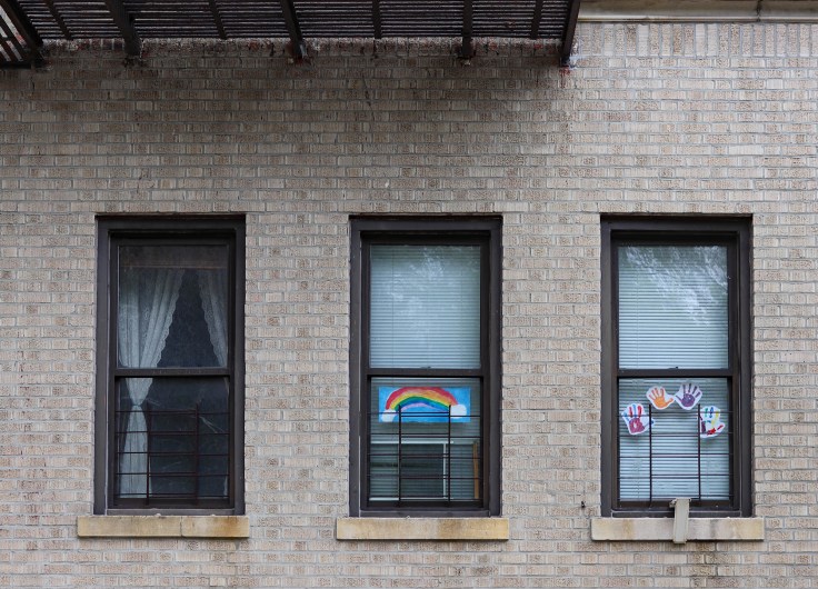A rainbow on Payson Avenue, May 2020